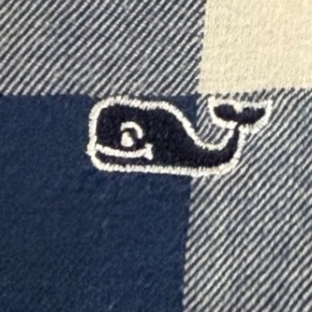 Vineyard Vines Performance Relaxed Shirt Womens 4 Blue White Buffalo Check Plaid - Picture 5 of 5